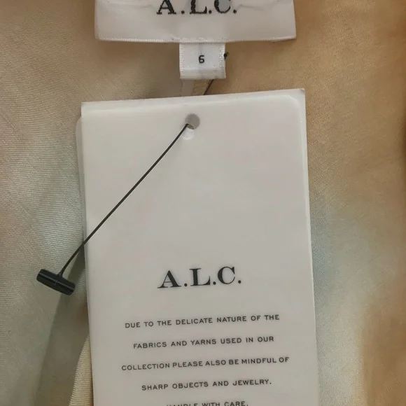 A.L.C Amana Blue Tan Satin Maxi Dress - Picture 14 of 15